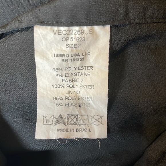 PatBO Spiral One Sleeve Black Illusion High Neck Asymmetric Mesh Mini Dress Sz 0 - Picture 14 of 14